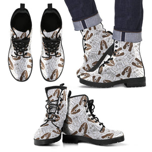 Basset Hound Dog Pattern Print Men Women Leather Boots