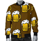 Beer Print Pattern Men Casual Bomber Jacket