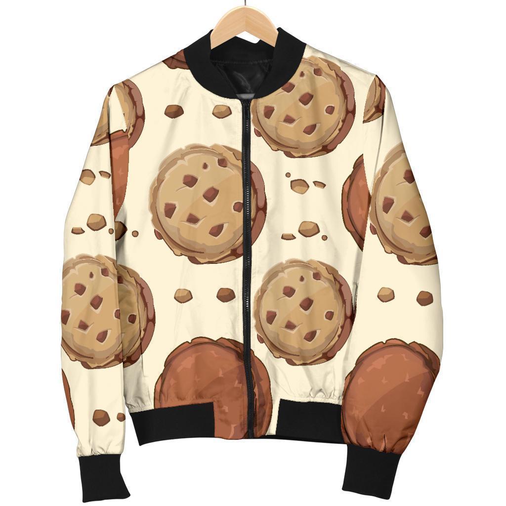 Biscuit Cookie Pattern Print Men Casual Bomber Jacket