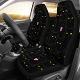 Black Cat Yellow Eyes Print Pattern Car Seat Covers Set 2 Pc, Car Accessories Car Mats Covers Black Cat Yellow Eyes Print Pattern Car Seat Covers Set 2 Pc, Car Accessories Car Mats Covers - Vegamart.com