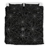 Black Spider Web Pattern Print Duvet Cover Bedding Set