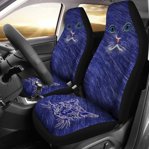 Blue Cat Eyes Seat Cover Car Seat Covers Set 2 Pc, Car Accessories Car Mats Blue Cat Eyes Seat Cover Car Seat Covers Set 2 Pc, Car Accessories Car Mats - Vegamart.com