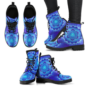 Blue Lotus Mandala Women's Leather Boots