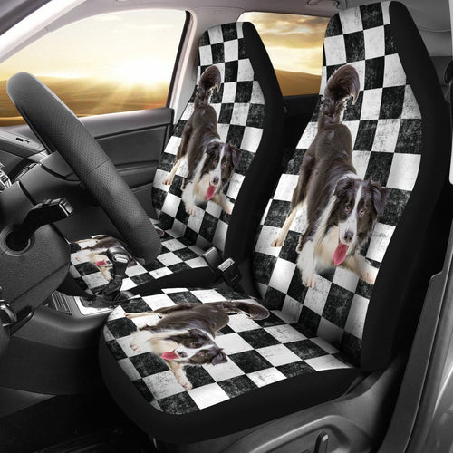 Border Collie Checkers Seat Cover Car Seat Covers Set 2 Pc, Car Accessories Car Mats Border Collie Checkers Seat Cover Car Seat Covers Set 2 Pc, Car Accessories Car Mats - Vegamart.com