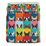 Boston Terrier Pattern Print Duvet Cover Bedding Set