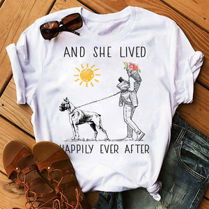 Boxer And She Lived Happily Ever After T-Shirt Custom T Shirts Printing Boxer And She Lived Happily Ever After T-Shirt Custom T Shirts Printing - Vegamart.com