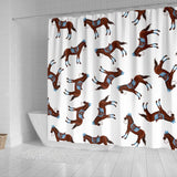 Brown Horse Pattern Shower Curtain