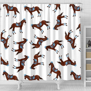 Brown Horse Pattern Shower Curtain