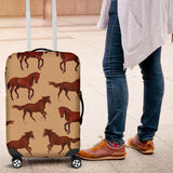 Brown Horse Print Pattern Luggage Cover Protector