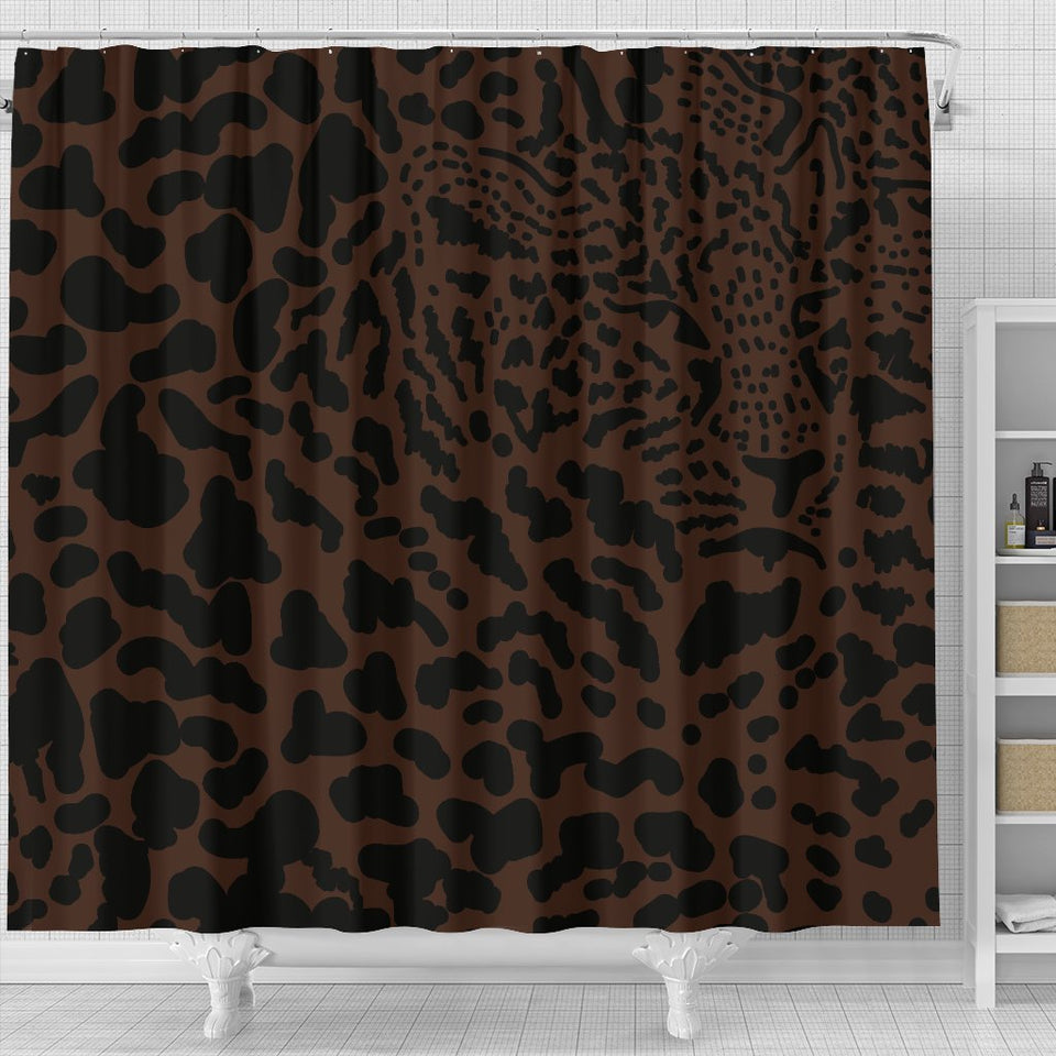 Brown Leopard Shower Curtain