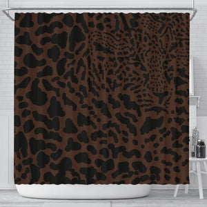 Brown Leopard Shower Curtain