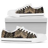 Brown Tropical Palm Leaves Low Top Shoes For Men, Women Brown Tropical Palm Leaves Low Top Shoes For Men, Women - Vegamart.com