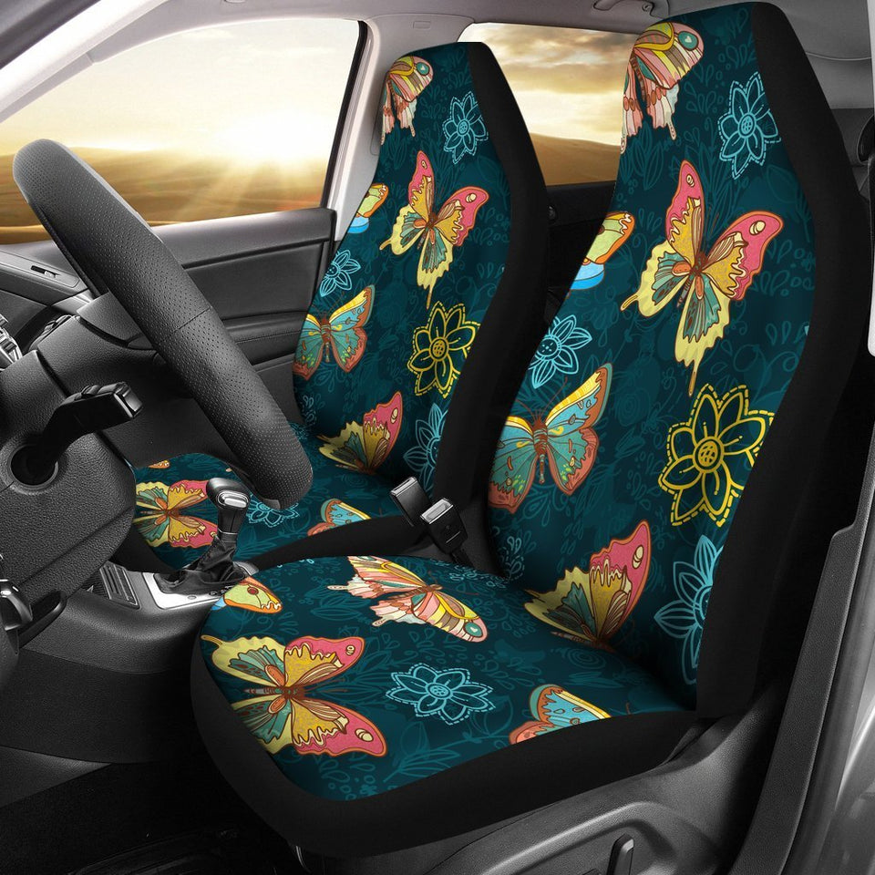 Butterfly Hand Draw Print Pattern Car Seat Covers Set 2 Pc, Car Accessories Car Mats Covers Butterfly Hand Draw Print Pattern Car Seat Covers Set 2 Pc, Car Accessories Car Mats Covers - Vegamart.com