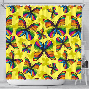 Butterfly Rainbow Shower Curtain