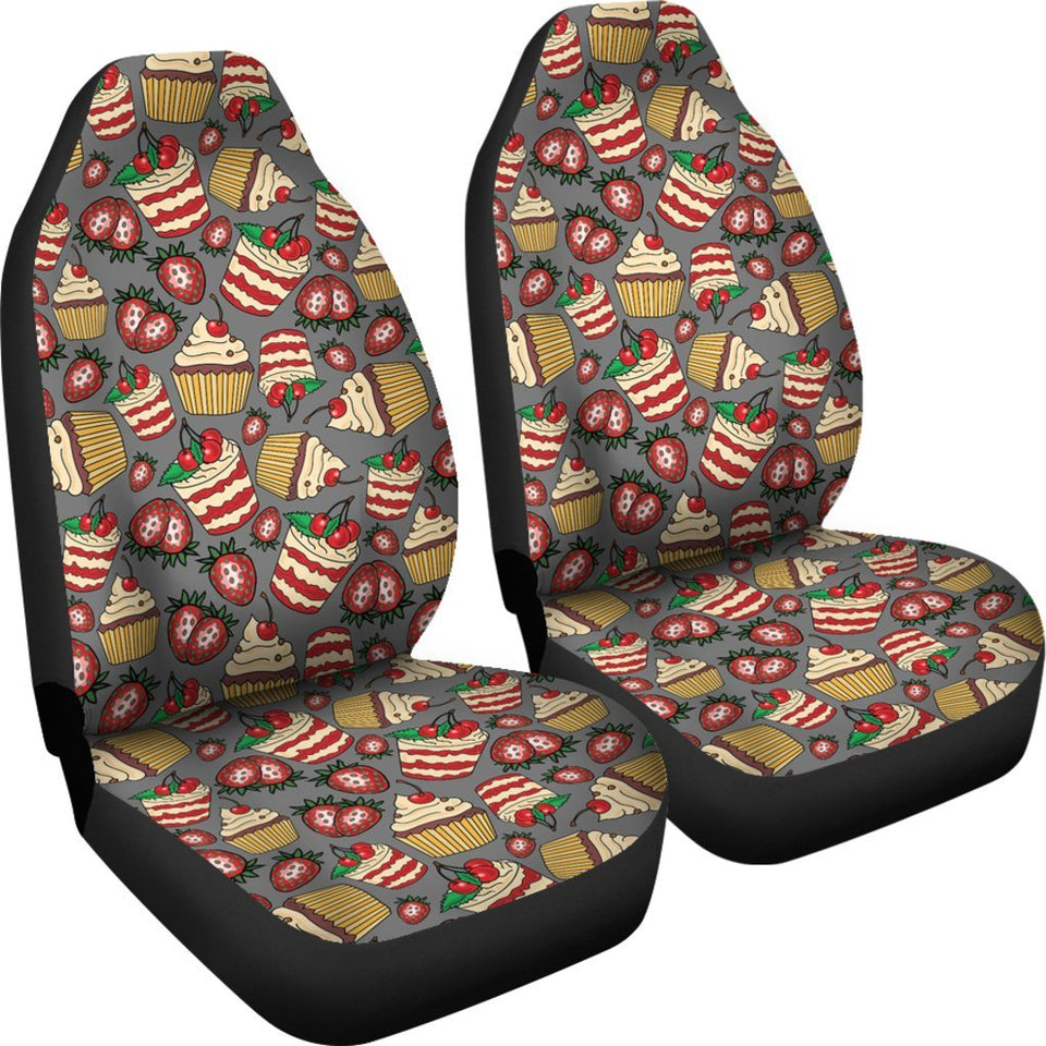 Cake Strawberry Pattern Print Seat Cover Car Seat Covers Set 2 Pc, Car Accessories Car Mats Cake Strawberry Pattern Print Seat Cover Car Seat Covers Set 2 Pc, Car Accessories Car Mats - Vegamart.com