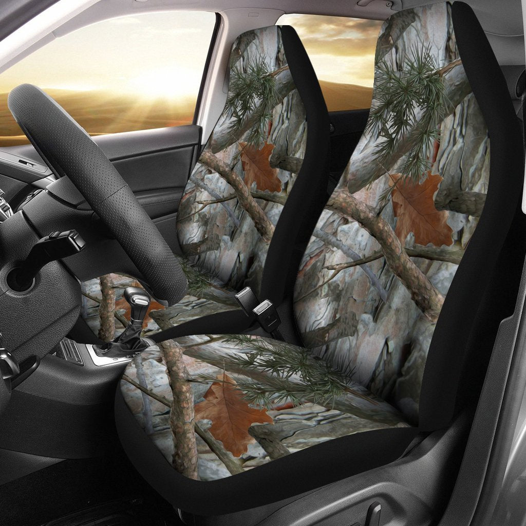 Camo Realistic Tree Forest Pattern Car Seat Covers Set 2 Pc, Car Accessories Car Mats Covers Camo Realistic Tree Forest Pattern Car Seat Covers Set 2 Pc, Car Accessories Car Mats Covers - Vegamart.com