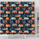 Camper Caravan Print Pattern Shower Curtain
