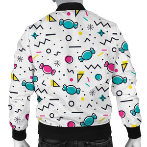 Candy Print Pattern Men Casual Bomber Jacket