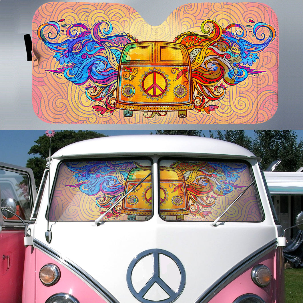 Hippie Camper Van Car Sun Shade Car Sun Shade Hippie Camper Van Car Sun Shade Car Sun Shade - Vegamart.com