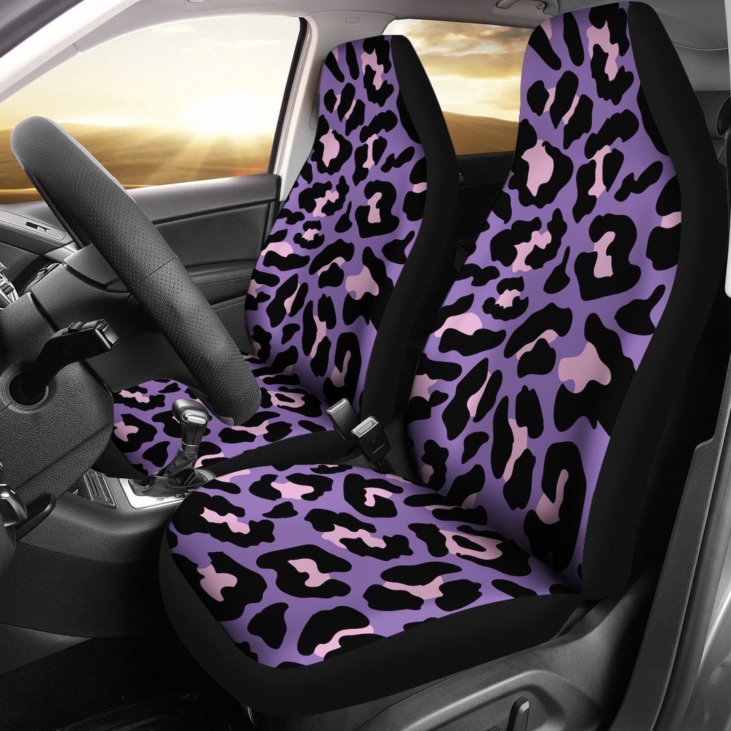 Cheetah Purple Neon Print Pattern Car Seat Covers Set 2 Pc, Car Accessories Car Mats Covers Cheetah Purple Neon Print Pattern Car Seat Covers Set 2 Pc, Car Accessories Car Mats Covers - Vegamart.com