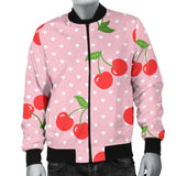 Cherry Heart Dot Pattern Print Men Casual Bomber Jacket