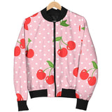 Cherry Heart Dot Pattern Print Men Casual Bomber Jacket
