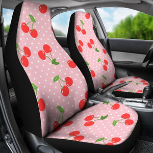 Cherry Heart Dot Pattern Print Seat Cover Car Seat Covers Set 2 Pc, Car Accessories Car Mats Cherry Heart Dot Pattern Print Seat Cover Car Seat Covers Set 2 Pc, Car Accessories Car Mats - Vegamart.com