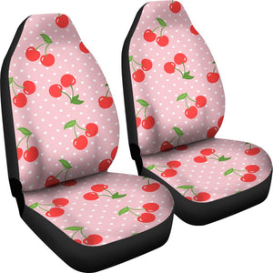 Cherry Heart Dot Pattern Print Seat Cover Car Seat Covers Set 2 Pc, Car Accessories Car Mats Cherry Heart Dot Pattern Print Seat Cover Car Seat Covers Set 2 Pc, Car Accessories Car Mats - Vegamart.com