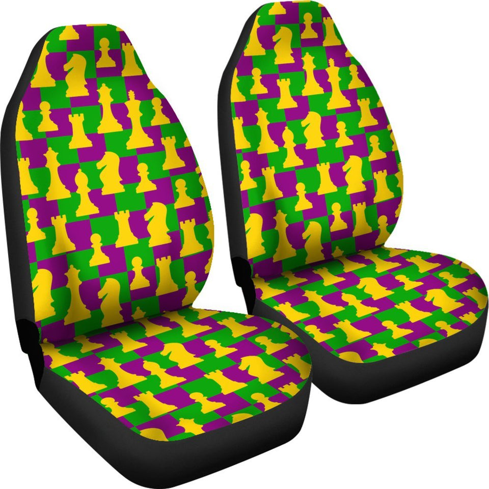 Chess Color Pattern Print Seat Cover Car Seat Covers Set 2 Pc, Car Accessories Car Mats Chess Color Pattern Print Seat Cover Car Seat Covers Set 2 Pc, Car Accessories Car Mats - Vegamart.com