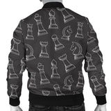 Chess Print Pattern Men Casual Bomber Jacket