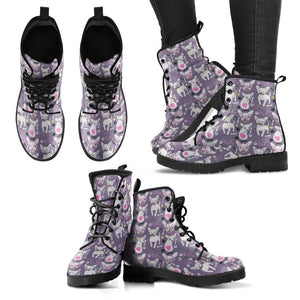 Chihuahua Print Pattern Men Women Leather Boots