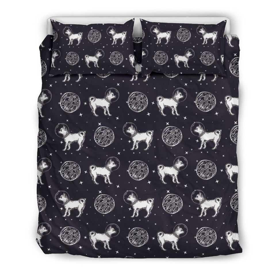 Chihuahua Space Pattern Print Duvet Cover Bedding Set