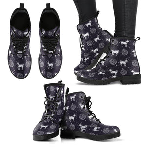 Chihuahua Space Pattern Print Men Women Leather Boots