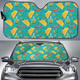 Chilli Taco Pattern Print Car Sun Shade
