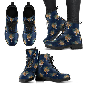 Chinese Tiger Pattern Print Men Women Leather Boots