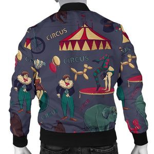 Circus Print Pattern Men Casual Bomber Jacket
