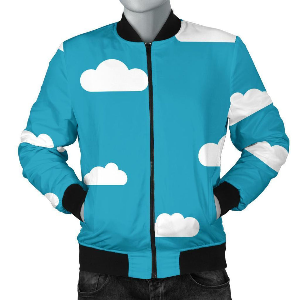 Cloud Print Pattern Men Casual Bomber Jacket