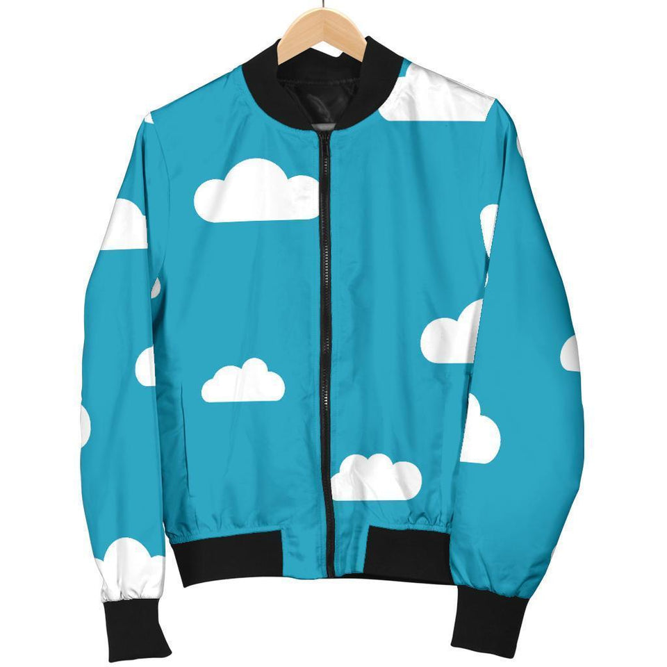 Cloud Print Pattern Men Casual Bomber Jacket