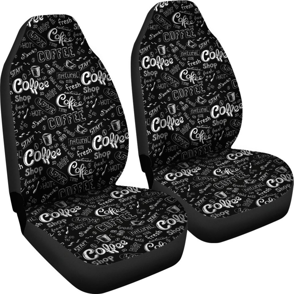Coffee Black Pattern Print Seat Cover Car Seat Covers Set 2 Pc, Car Accessories Car Mats Coffee Black Pattern Print Seat Cover Car Seat Covers Set 2 Pc, Car Accessories Car Mats - Vegamart.com