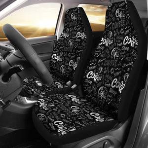 Coffee Black Pattern Print Seat Cover Car Seat Covers Set 2 Pc, Car Accessories Car Mats Coffee Black Pattern Print Seat Cover Car Seat Covers Set 2 Pc, Car Accessories Car Mats - Vegamart.com
