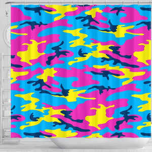 Colorful Camo Shower Curtain