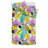 Colorful Drawing Pineapple Bedding Set