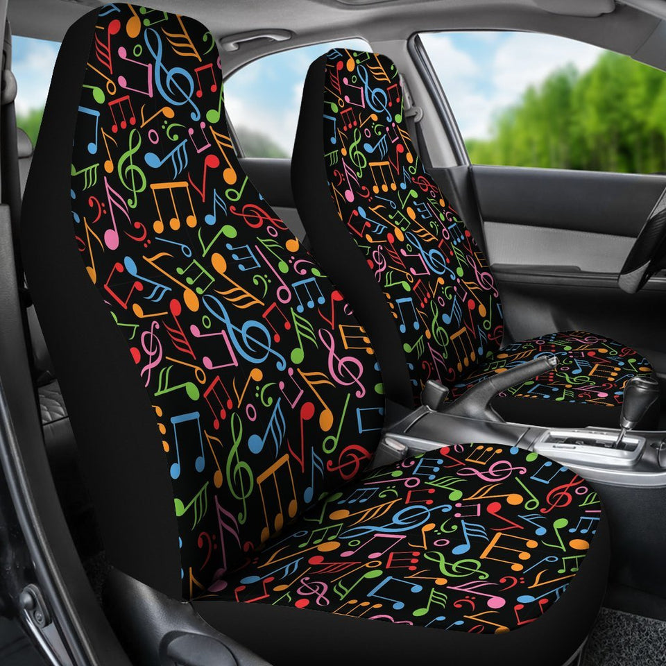 Colorful Music Note Pattern Print Seat Cover Car Seat Covers Set 2 Pc, Car Accessories Car Mats Colorful Music Note Pattern Print Seat Cover Car Seat Covers Set 2 Pc, Car Accessories Car Mats - Vegamart.com