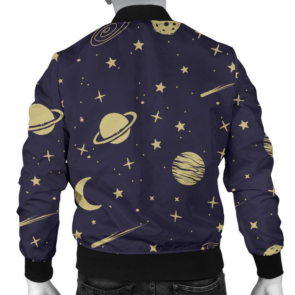 Constellation Pattern Print Men Casual Bomber Jacket