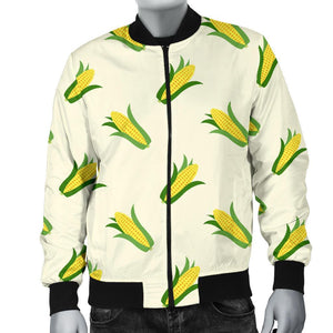 Corn Print Pattern Men Casual Bomber Jacket