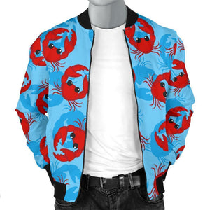 Crab Pattern Print Men Casual Bomber Jacket
