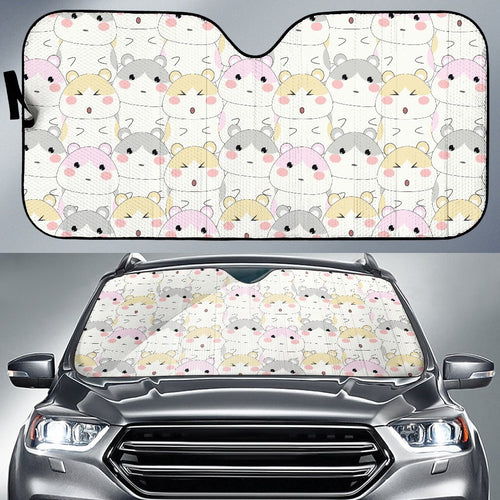 Cute Hamster Pattern Print Car Sun Shade