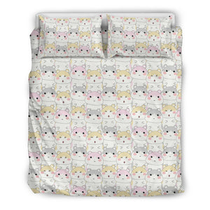 Cute Hamster Pattern Print Duvet Cover Bedding Set