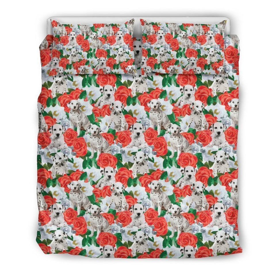 Dalmatian Dog Puppy Pattern Print Duvet Cover Bedding Set