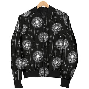 Dandelion Black Pattern Print Men Casual Bomber Jacket